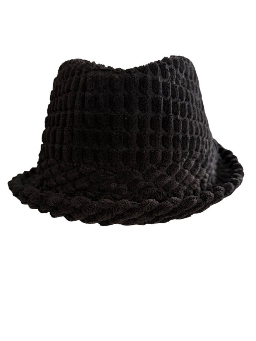 Peter Grimm Black Textured Fedora Hat Size L/XL Polyester Casual Fashion Hat